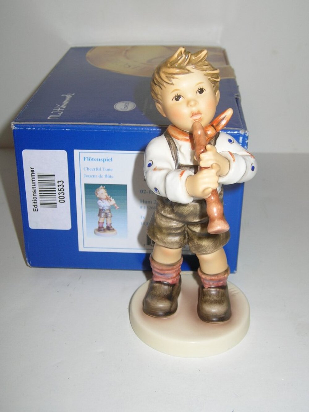 Goebel Hummel Figurine "CHEERFUL TUNE" #2150/B TMK8 6"T w/Box & COA MINT Germany